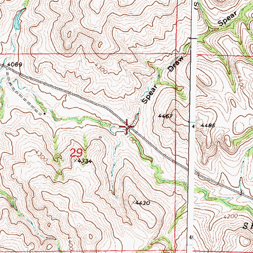 Topographic Map of Spear Draw, WY