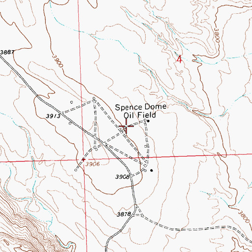 Topographic Map of Spence Dome Oil Field, WY