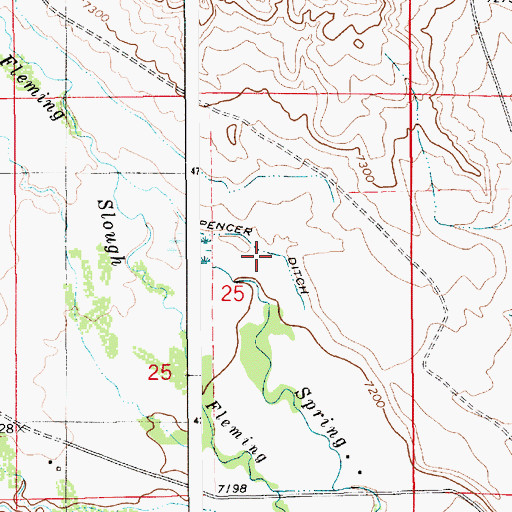 Topographic Map of Spencer Ditch, WY