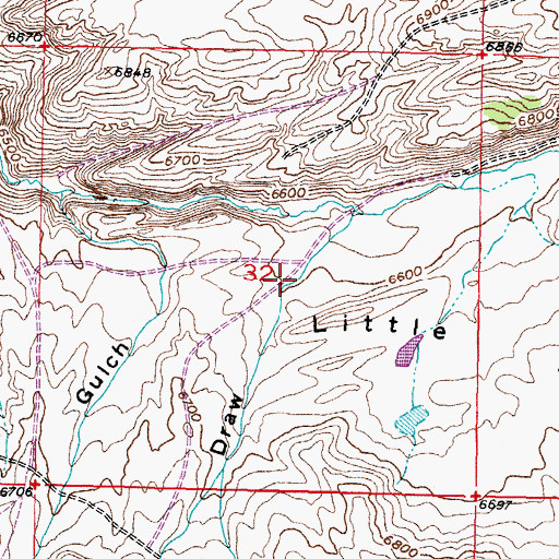 Topographic Map of Spencer Draw, WY