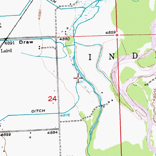 Topographic Map of Spencer Draw, WY
