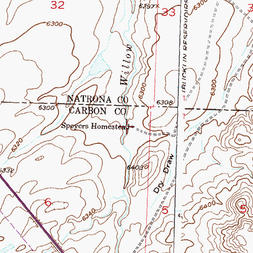 Topographic Map of Speyers Homestead, WY
