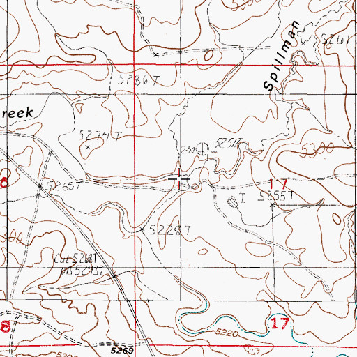 Topographic Map of Spillman Draw, WY