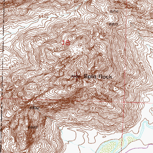 Topographic Map of Split Rock, WY