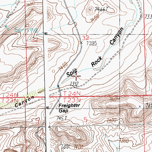 Topographic Map of Split Rock Canyon, WY