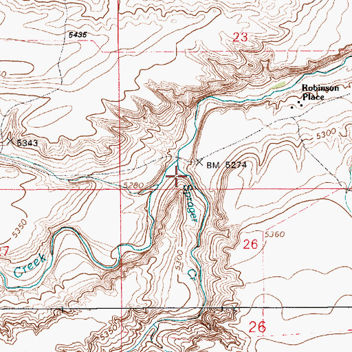 Topographic Map of Sprager Creek, WY