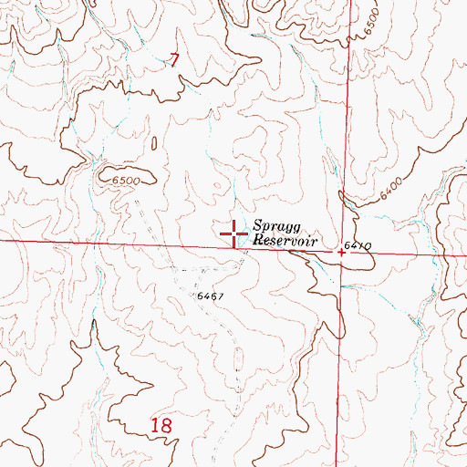 Topographic Map of Spragg Reservoir, WY