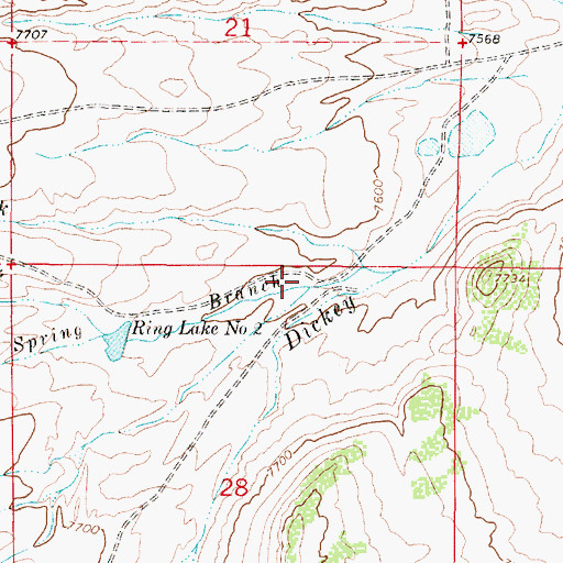 Topographic Map of Spring Branch, WY