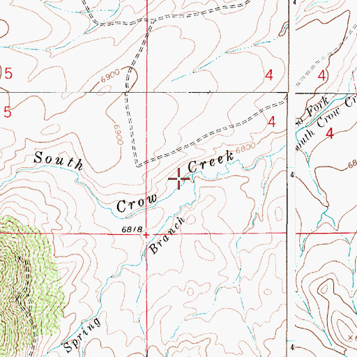 Topographic Map of Spring Branch, WY