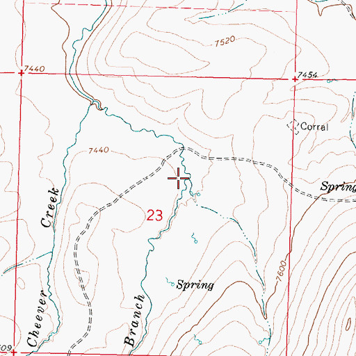 Topographic Map of Spring Branch, WY