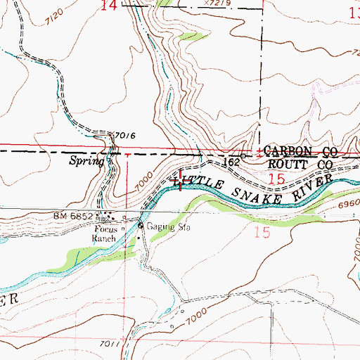 Topographic Map of Spring Creek, WY