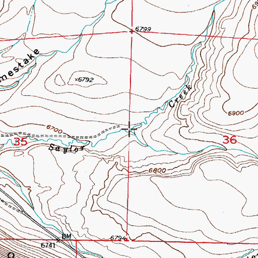 Topographic Map of Spring Creek, WY