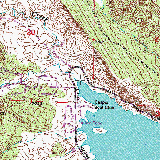 Topographic Map of Spring Creek, WY
