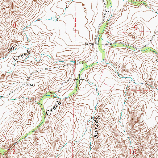 Topographic Map of Spring Creek, WY