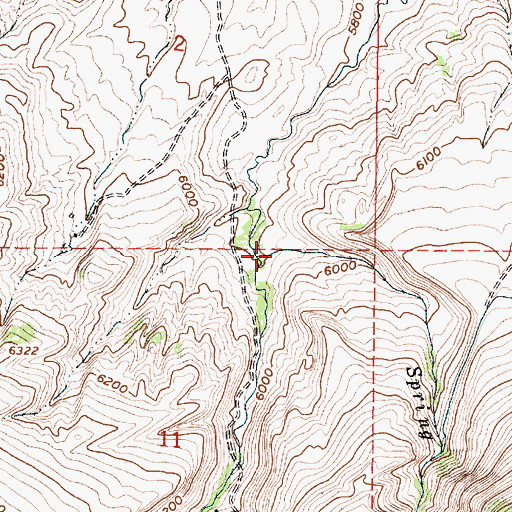 Topographic Map of Spring Creek, WY