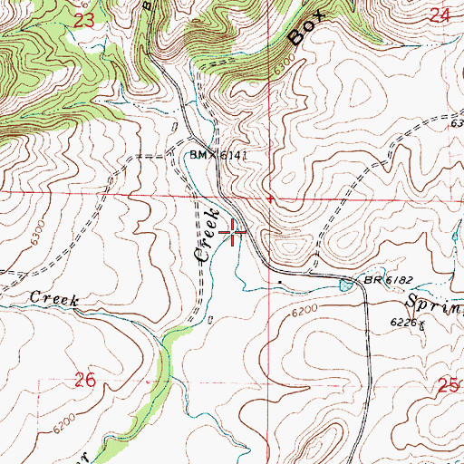 Topographic Map of Spring Creek, WY