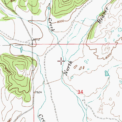 Topographic Map of Spring Creek, WY