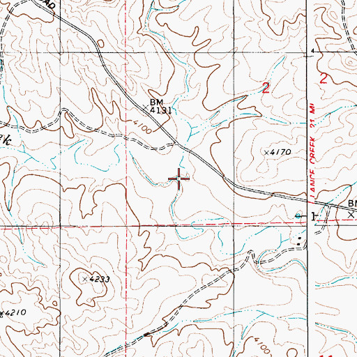 Topographic Map of Spring Creek, WY