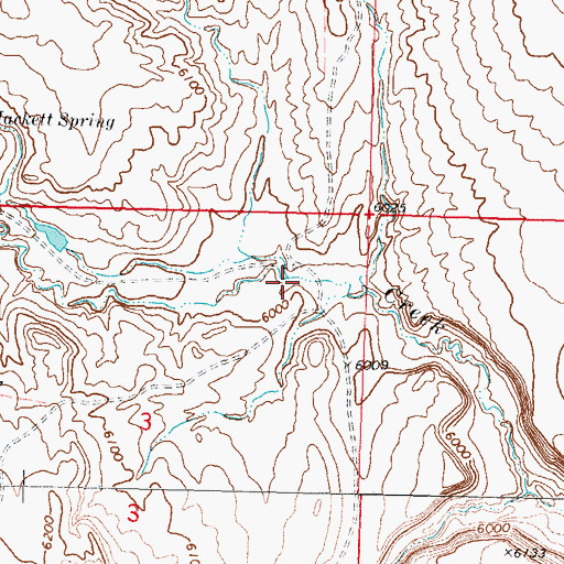 Topographic Map of Spring Creek, WY