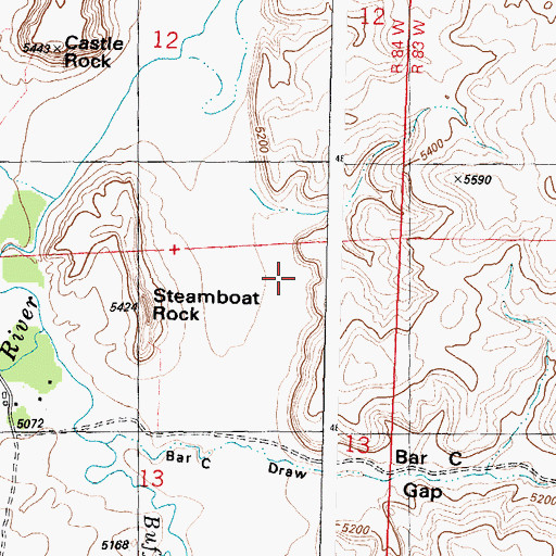 Topographic Map of Spring Creek, WY