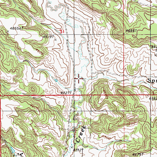 Topographic Map of Spring Creek, WY
