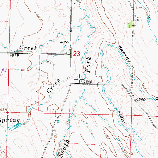 Topographic Map of Spring Creek, WY