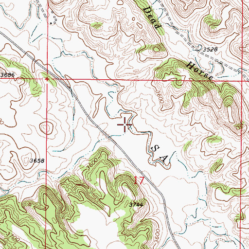 Topographic Map of Spring Creek, WY