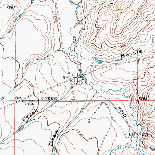 Topographic Map of Spring Creek, WY