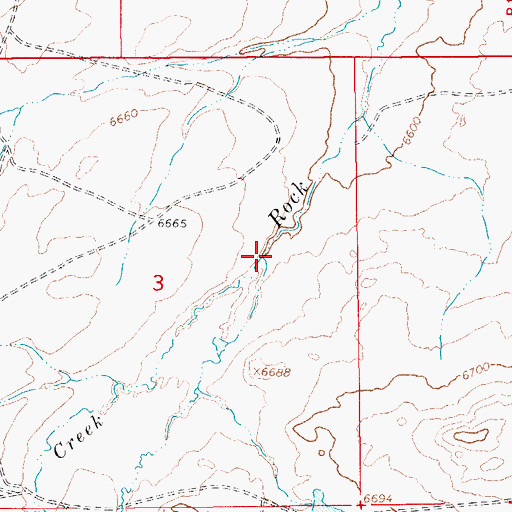 Topographic Map of Spring Creek, WY