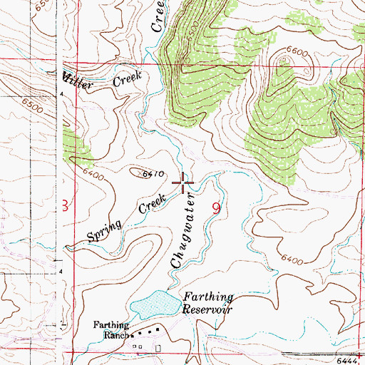 Topographic Map of Spring Creek, WY