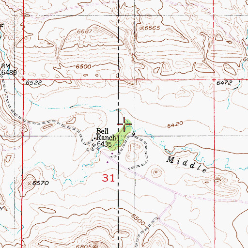 Topographic Map of Spring Creek, WY