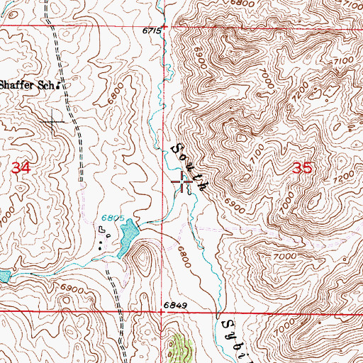 Topographic Map of Spring Creek, WY