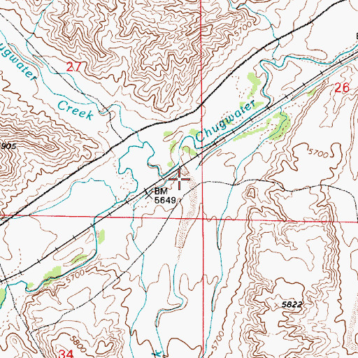 Topographic Map of Spring Creek, WY