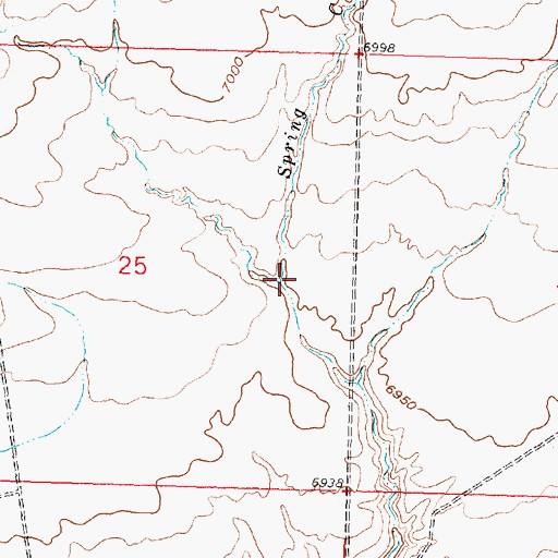Topographic Map of Spring Creek, WY