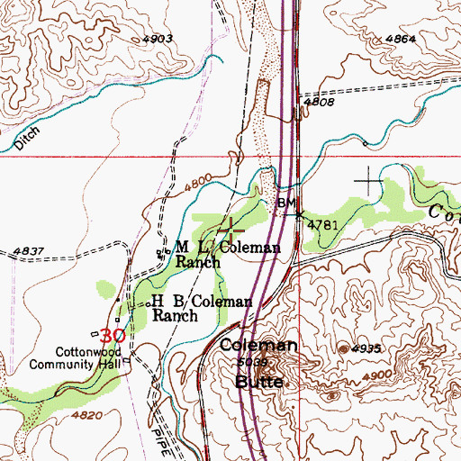 Topographic Map of Spring Creek, WY