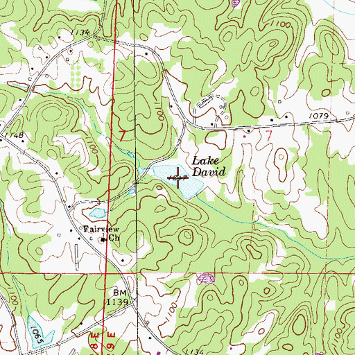 Topographic Map of Lake David, AL