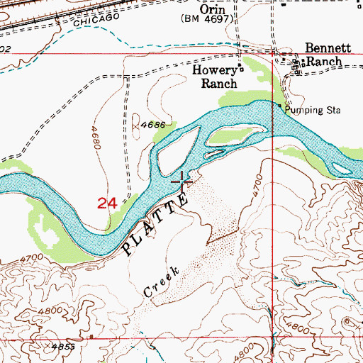 Topographic Map of Spring Creek, WY