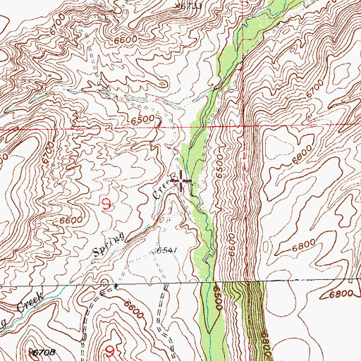 Topographic Map of Spring Creek, WY