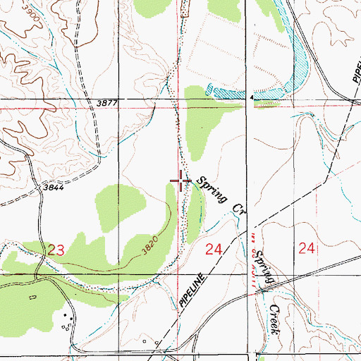Topographic Map of Spring Creek, WY