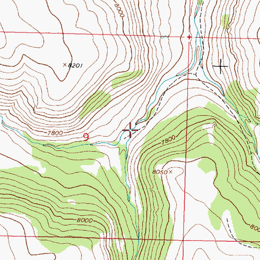 Topographic Map of Spring Creek, WY