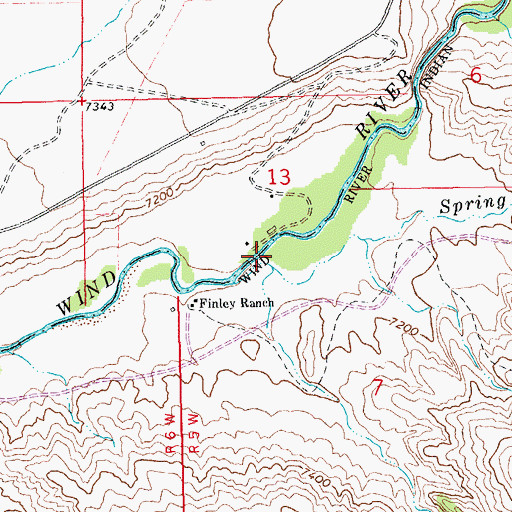 Topographic Map of Spring Creek, WY