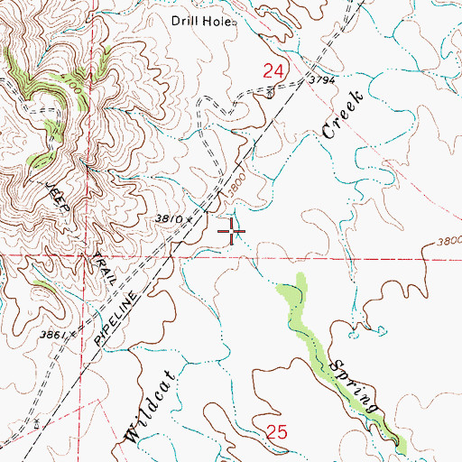 Topographic Map of Spring Creek, WY