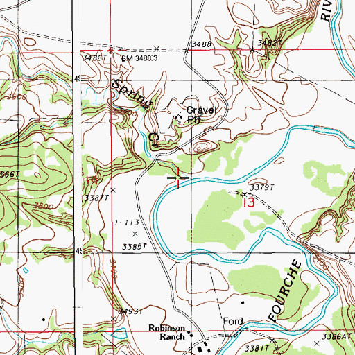 Topographic Map of Spring Creek, WY