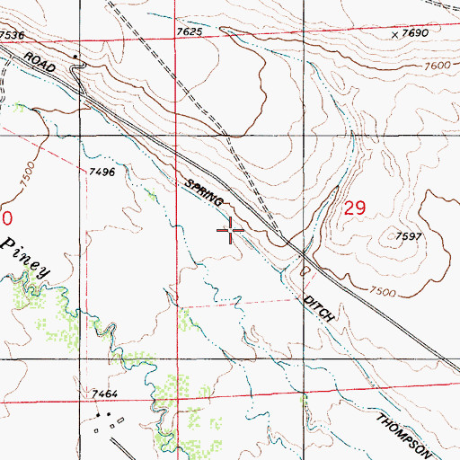 Topographic Map of Spring Ditch, WY