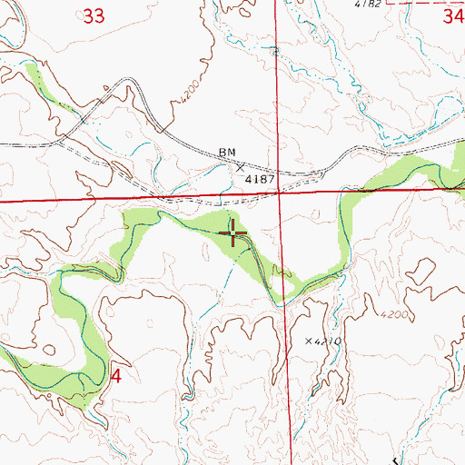 Topographic Map of Spring Draw, WY