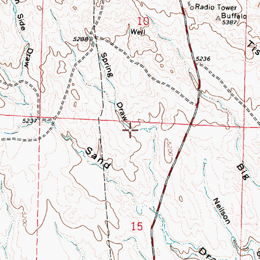Topographic Map of Spring Draw, WY