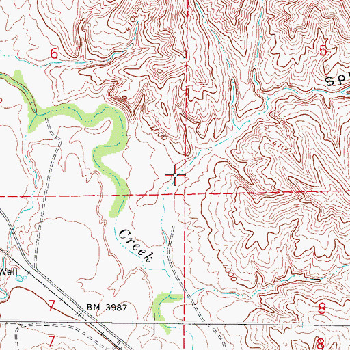Topographic Map of Spring Draw, WY