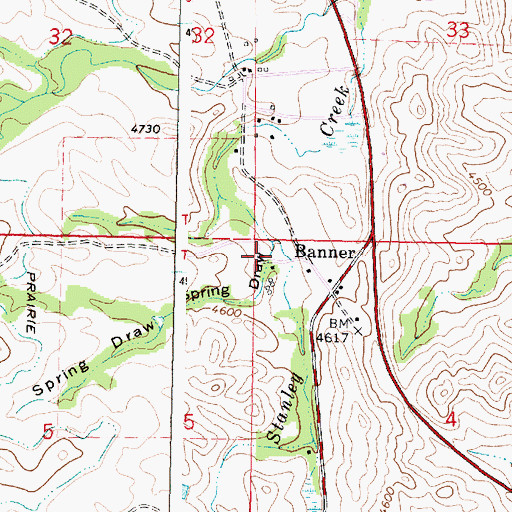 Topographic Map of Spring Draw, WY
