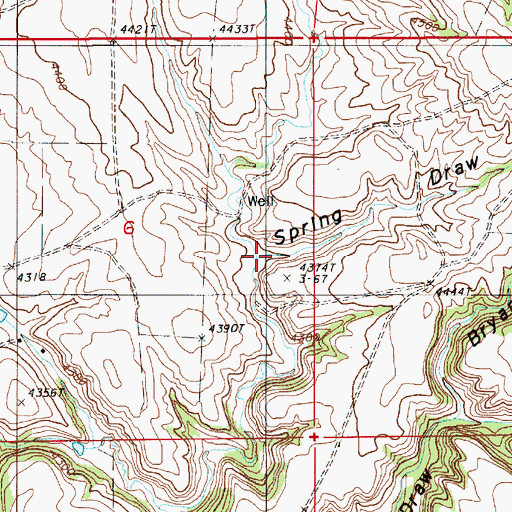 Topographic Map of Spring Draw, WY