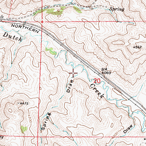 Topographic Map of Spring Draw, WY